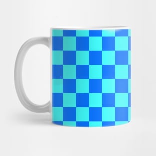 Blue Checkered Square Pattern Mug